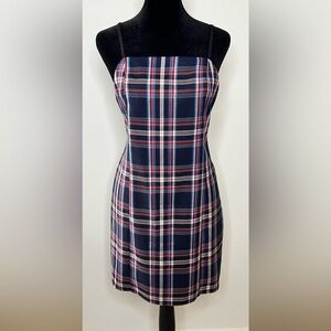 Urban Outfitters Y2K Red White and Blue summer preppy plaid dress petite small